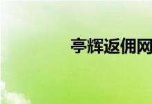 亭辉返佣网官网（多返网）