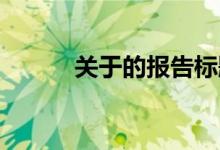 关于的报告标题（关于 的报告）