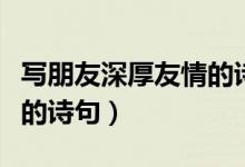 写朋友深厚友情的诗句原创（写朋友深厚友情的诗句）