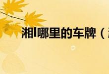 湘l哪里的车牌（湘u哪个地方的车牌）