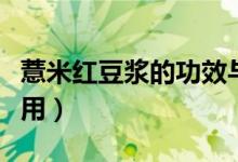 薏米红豆浆的功效与作用（红豆浆的功效与作用）