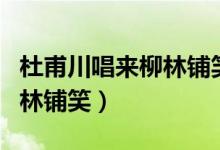 杜甫川唱来柳林铺笑什么意思（杜甫川唱来柳林铺笑）