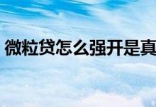 微粒贷怎么强开是真的吗（微粒贷怎么强开）