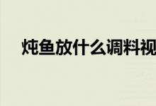 炖鱼放什么调料视频（炖鱼放什么调料）