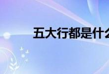 五大行都是什么行（五大行是指）