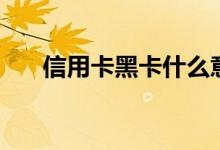 信用卡黑卡什么意思（黑卡什么意思）