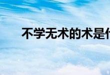不学无术的术是什么意思（不学无术）