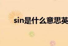 sin是什么意思英语（sin是什么意思）