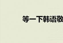 等一下韩语敬语（等一下韩语）