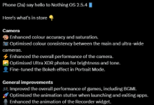 Nothing Phone 2a 的第一个重大更新承诺增强相机性能