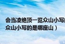 会当凌绝顶一览众山小写的是哪座山意思（会当凌绝顶一览众山小写的是哪座山）