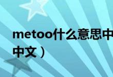 metoo什么意思中文男生（metoo什么意思中文）
