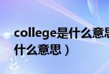 college是什么意思翻译成中文（college是什么意思）