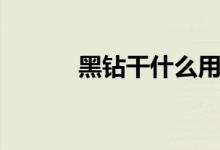 黑钻干什么用（黑钻有什么用）