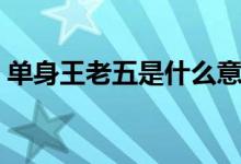 单身王老五是什么意思（王老五是什么意思）