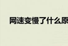 网速变慢了什么原因（网速变慢的原因）