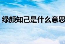 绿颜知己是什么意思是哪种关系（绿颜知己）