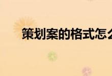 策划案的格式怎么写（策划案的格式）