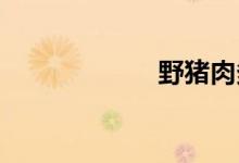 野猪肉多少钱一斤