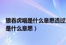 狼吞虎咽是什么意思透过这个词你感受到了什么（狼吞虎咽是什么意思）