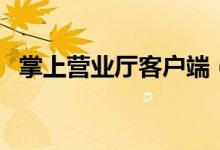掌上营业厅客户端（怎么登录掌上营业厅）