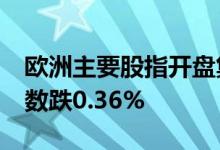 欧洲主要股指开盘集体下跌 欧洲斯托克50指数跌0.36%