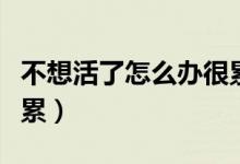 不想活了怎么办很累文案（不想活了怎么办很累）