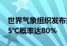 世界气象组织发布报告：未来5年全球升温1.5℃概率达80%