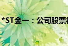 *ST金一：公司股票被叠加实施其他风险警示