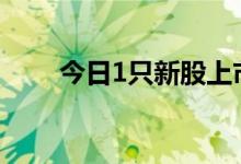 今日1只新股上市：创业板汇成真空