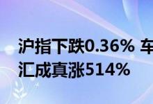 沪指下跌0.36% 车路云概念持续走强 新股N汇成真涨514%