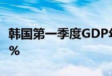 韩国第一季度GDP年率初值为3.3% 预期3.40%