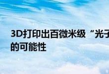 3D打印出百微米级“光子灯笼” 拓展光通信和成像应用新的可能性