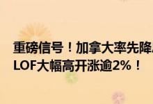 重磅信号！加拿大率先降息 ARKG隔夜飙涨近5% 海外科技LOF大幅高开涨逾2%！