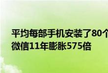 平均每部手机安装了80个App 常用仅9个：体积越来越大 微信11年膨胀575倍