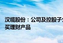 汉缆股份：公司及控股子公司拟使用不超15亿元自有资金购买理财产品