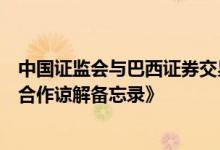 中国证监会与巴西证券交易委员会更新签署《证券期货监管合作谅解备忘录》