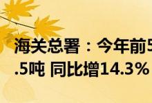 海关总署:今年前5个月累计稀土出口24,266.5吨 同比增14.3%