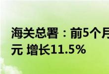 海关总署：前5个月民营企业进出口9.58万亿元 增长11.5%