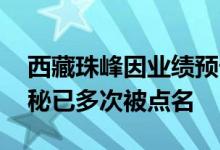 西藏珠峰因业绩预告大幅差异被监管警示 董秘已多次被点名