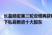 长盈精密第三轮定增再获机构捧场 前中金资本董事长丁玮旗下私募新进十大股东