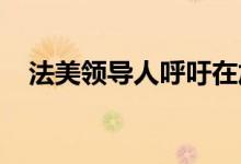 法美领导人呼吁在加沙地带立即实现停火