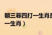 朝三暮四打一生肖是指什么数字（朝三暮四打一生肖）