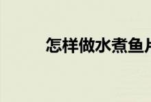 怎样做水煮鱼片（怎样做水煮鱼）