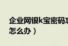 企业网银k宝密码忘了怎么办（k宝密码忘了怎么办）