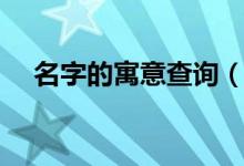 名字的寓意查询（名字的寓意在线解读）