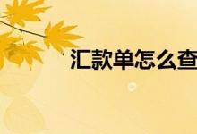 汇款单怎么查询（汇款单查询）