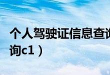 个人驾驶证信息查询方法（个人驾驶证信息查询c1）