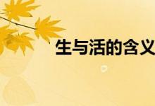 生与活的含义是什么（生与活）