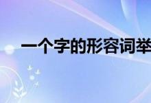 一个字的形容词举例（一个字的形容词）
